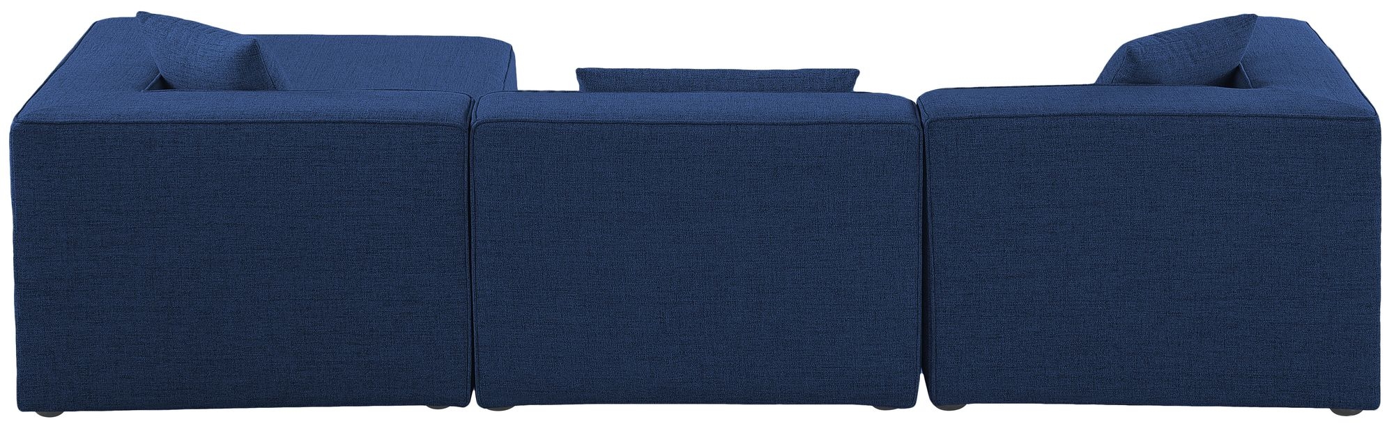 Cube 108" 4-Piece Linen Fabric Modular Sectional