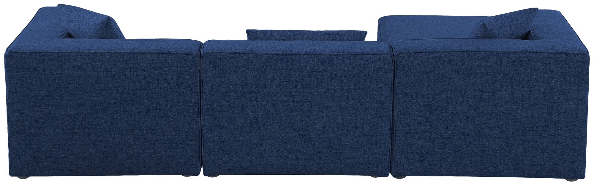 Cube 108" 4-Piece Linen Fabric Modular Sectional