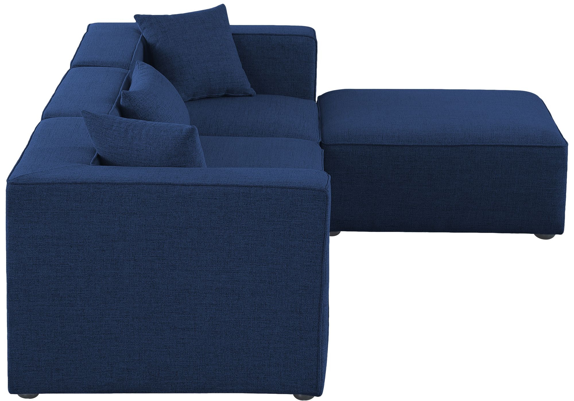 Cube 108" 4-Piece Linen Fabric Modular Sectional