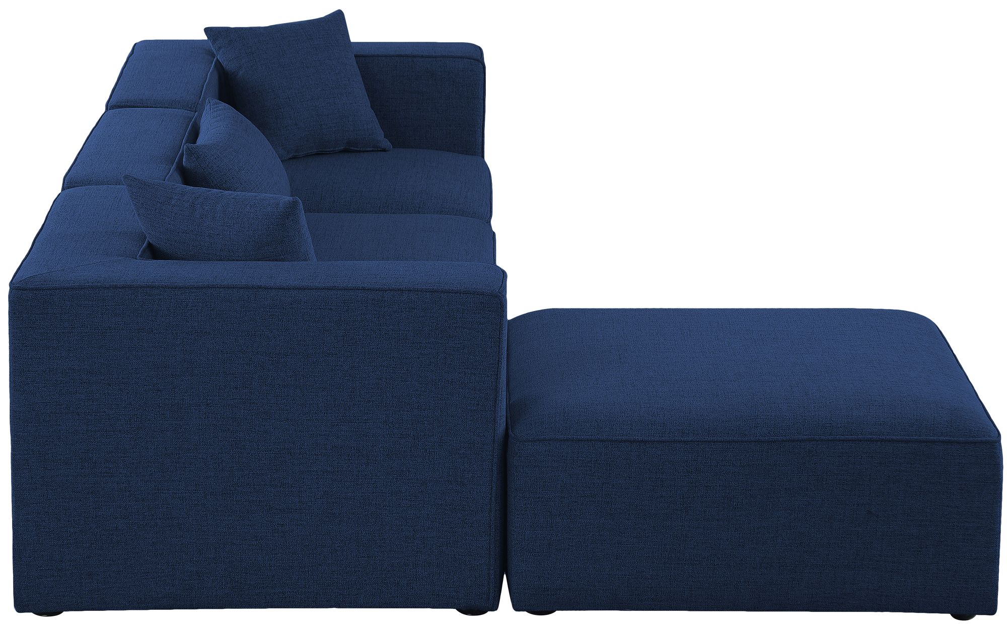 Cube 108" 4-Piece Linen Fabric Modular Sectional