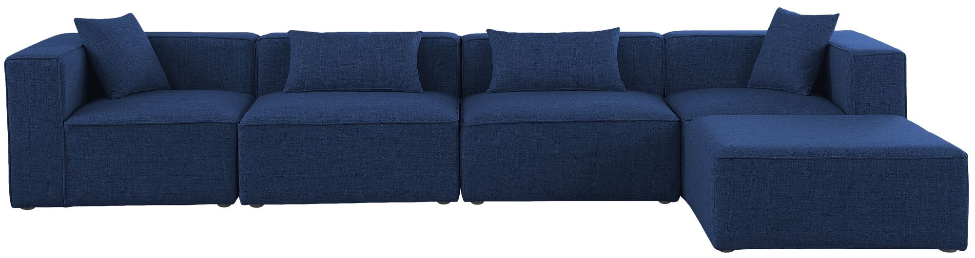 Cube 144" 5-Piece Linen Fabric Modular Sectional