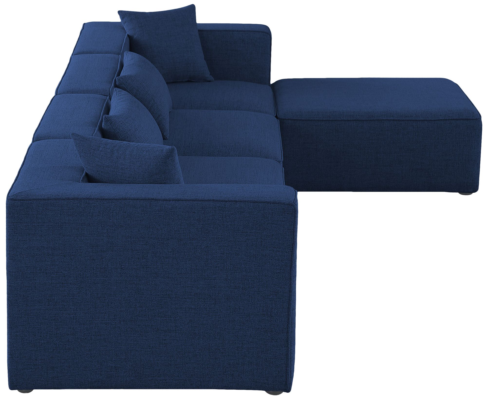 Cube 144" 5-Piece Linen Fabric Modular Sectional