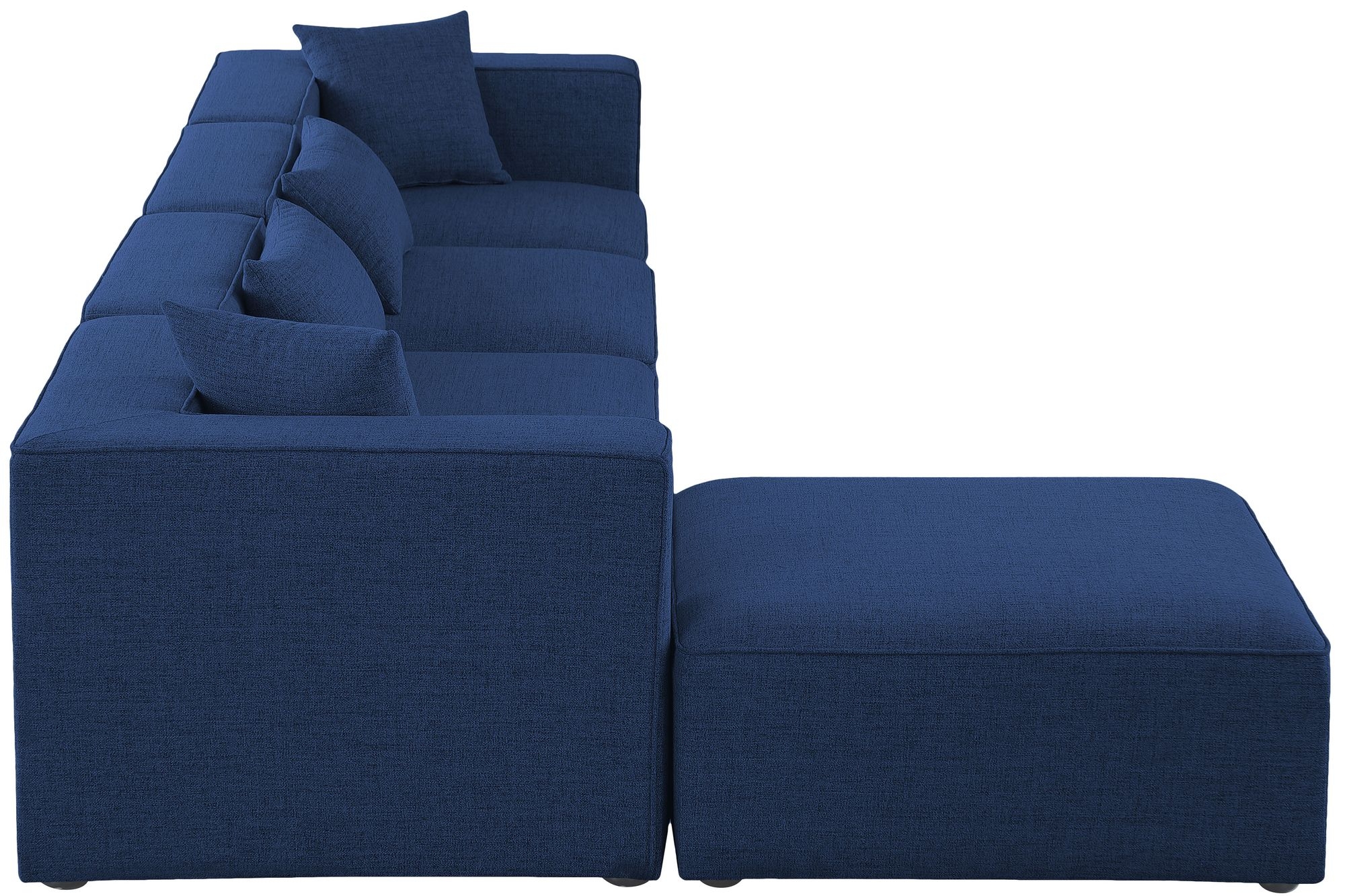Cube 144" 5-Piece Linen Fabric Modular Sectional