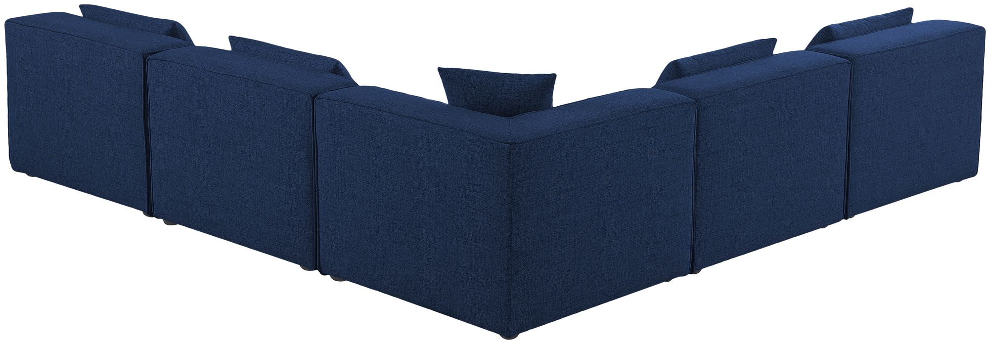 Cube 108" 5-Piece Linen Fabric Modular Armless Sectional