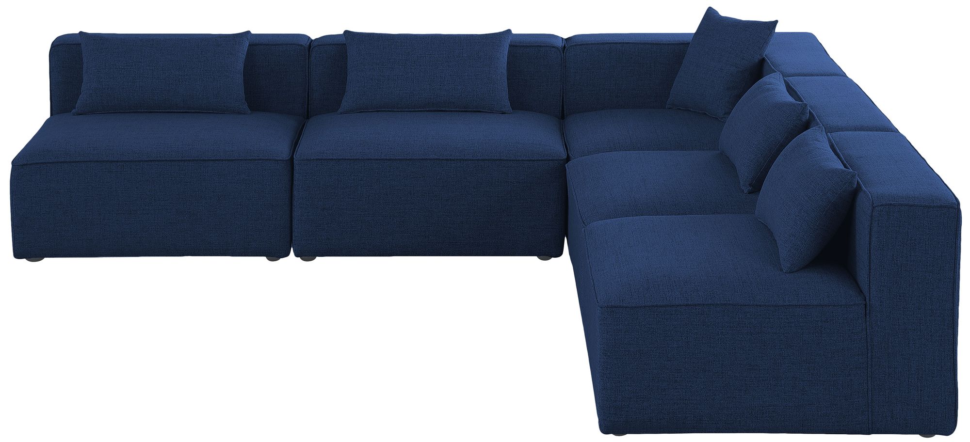 Cube 108" 5-Piece Linen Fabric Modular Armless Sectional