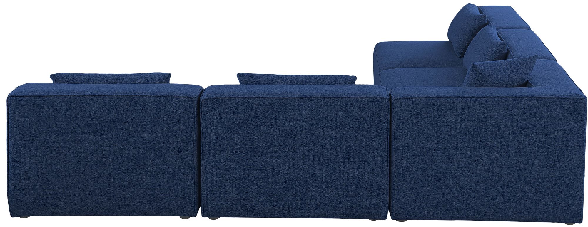 Cube 108" 5-Piece Linen Fabric Modular Armless Sectional