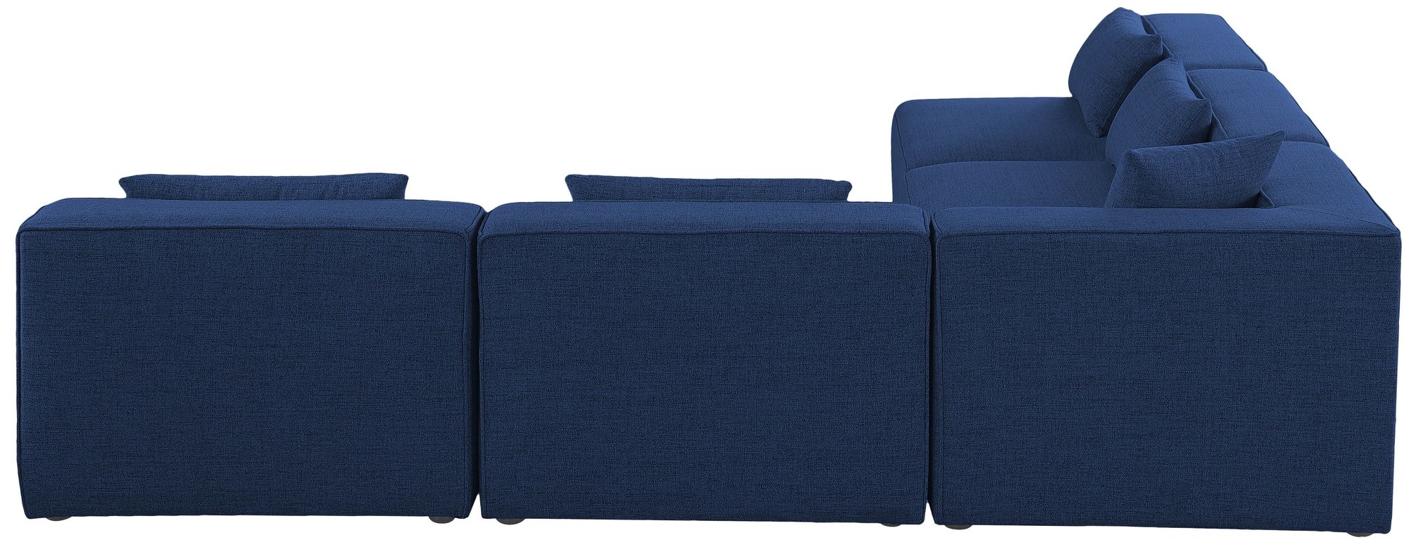 Cube 108" 5-Piece Linen Fabric Modular Armless Sectional