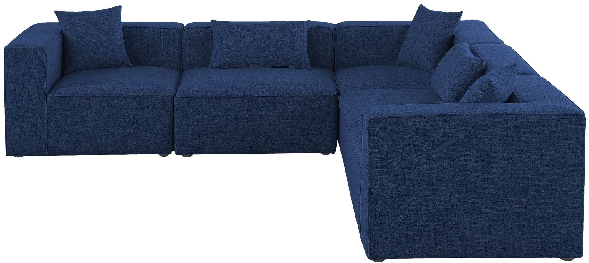 Cube 108" 5-Piece Linen Fabric Modular Sectional
