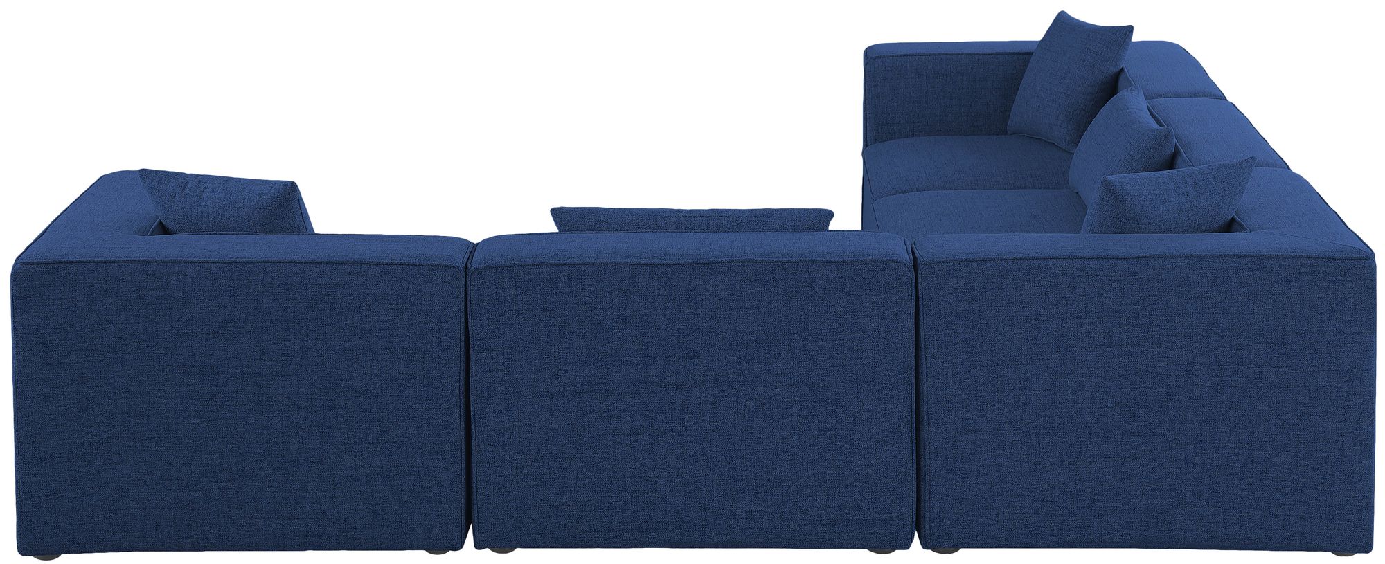 Cube 108" 5-Piece Linen Fabric Modular Sectional