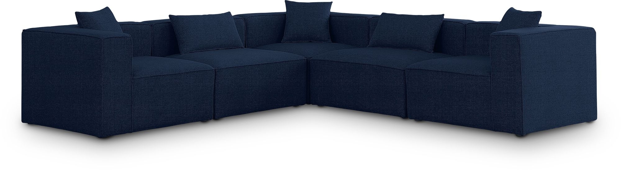 Cube 108" 5-Piece Linen Fabric Modular Sectional