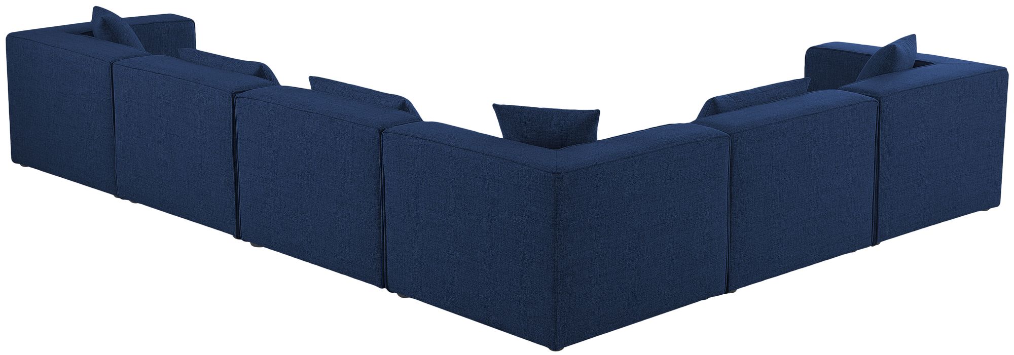 Cube 144" 6-Piece Linen Fabric Modular Sectional