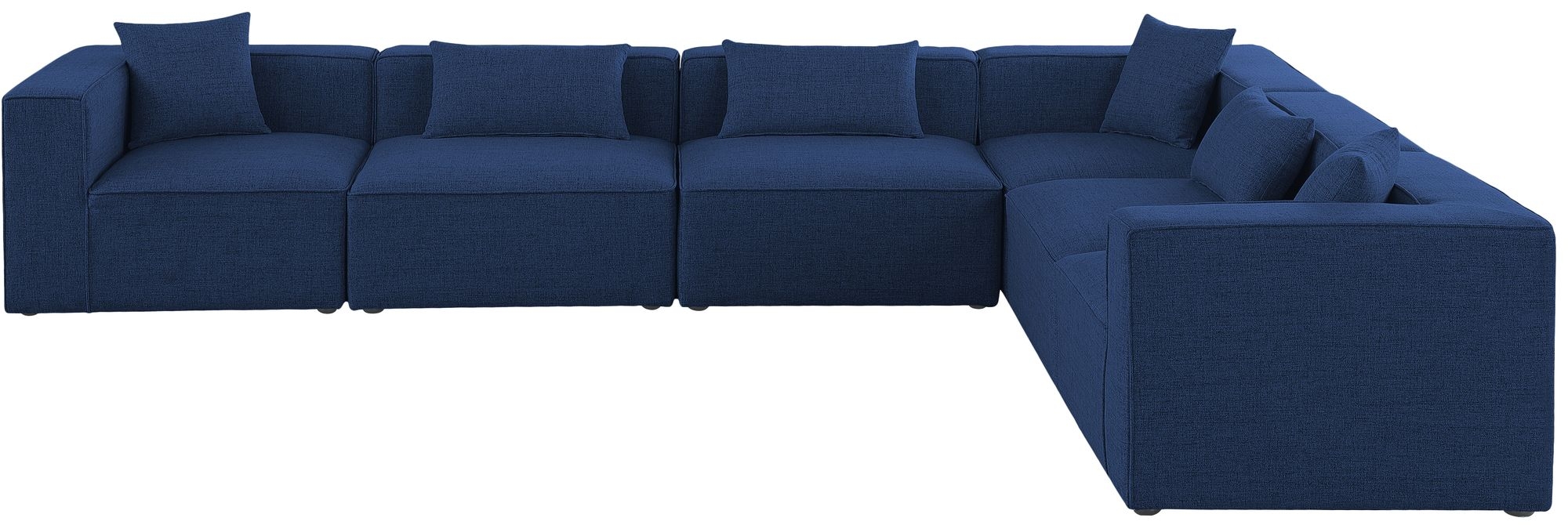 Cube 144" 6-Piece Linen Fabric Modular Sectional