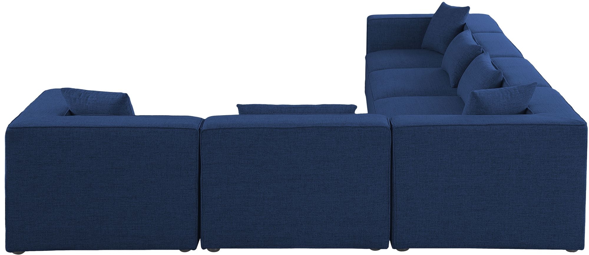 Cube 144" 6-Piece Linen Fabric Modular Sectional