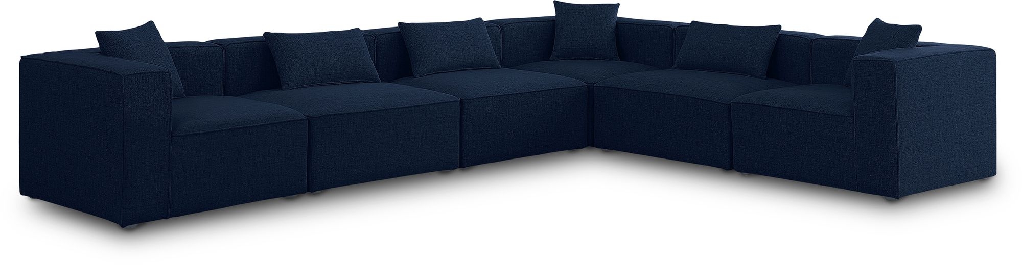 Cube 144" 6-Piece Linen Fabric Modular Sectional