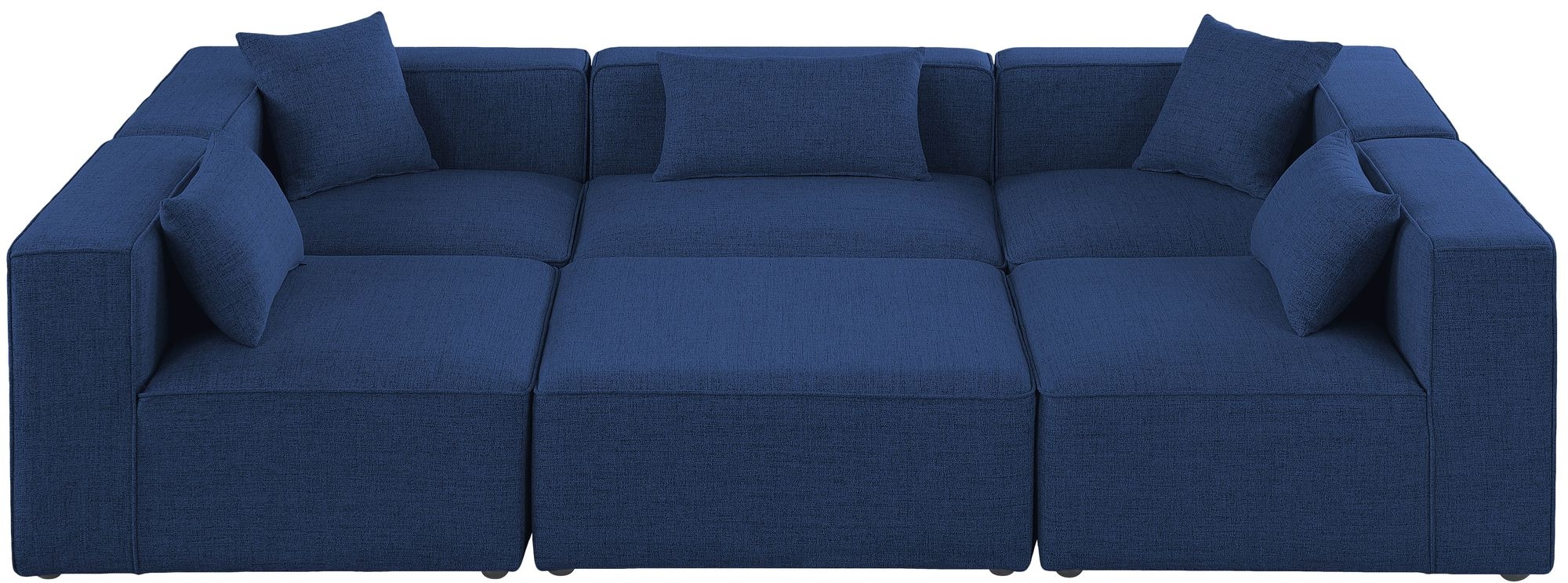Cube 108" 6-Piece Linen Fabric Modular Sectional