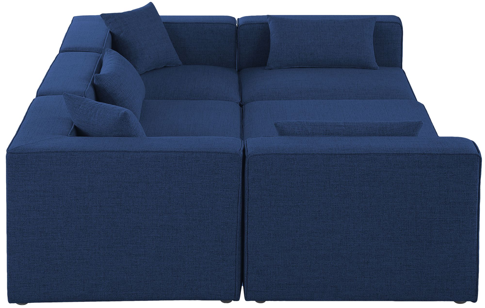 Cube 108" 6-Piece Linen Fabric Modular Sectional