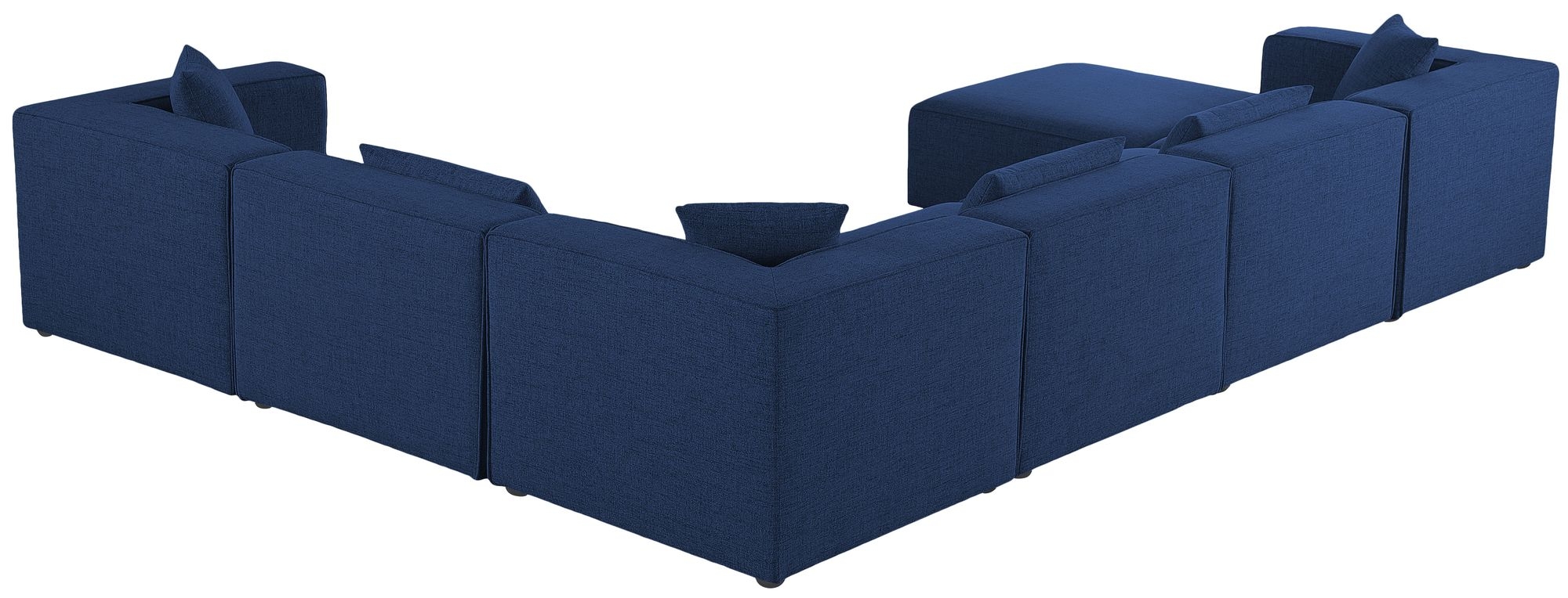 Cube 144" 7-Piece Linen Fabric Modular Sectional