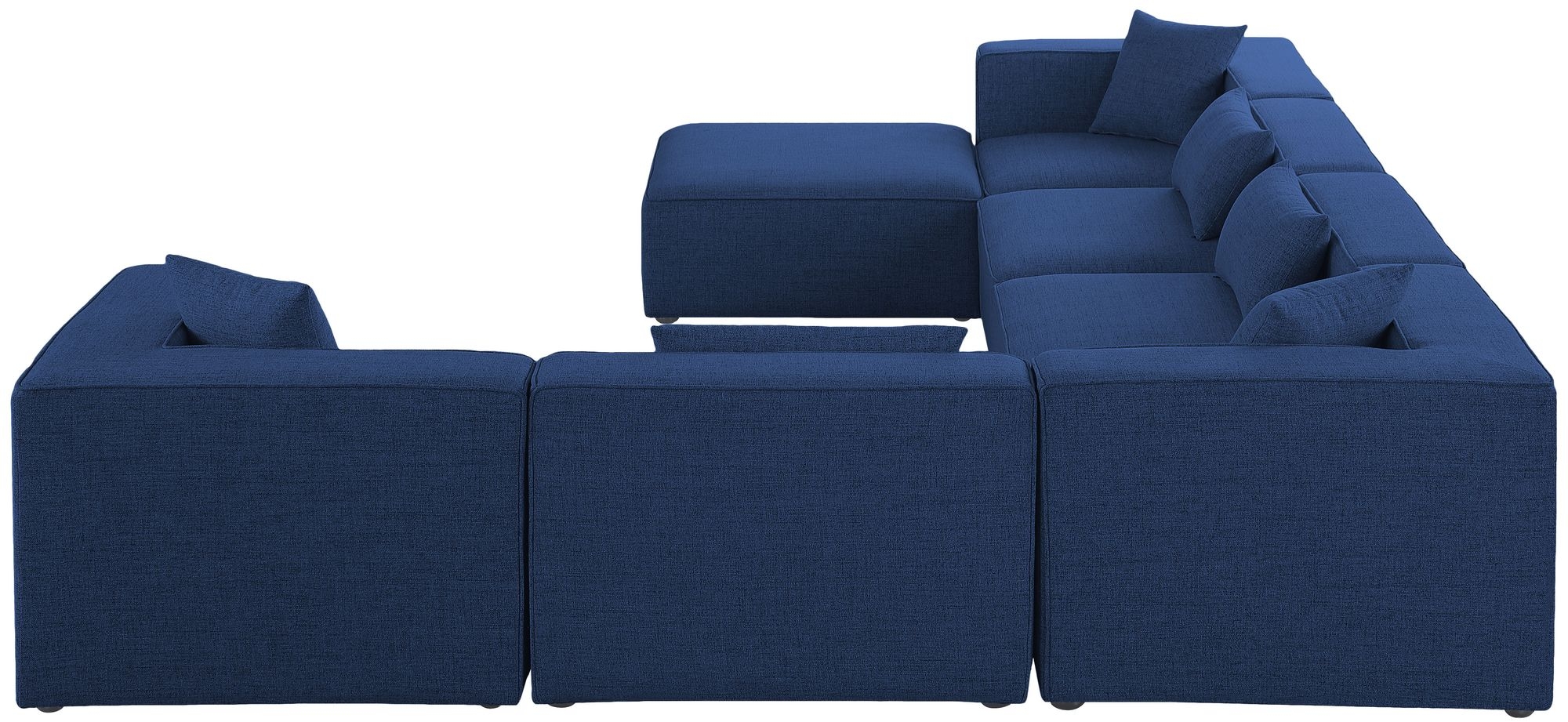 Cube 144" 7-Piece Linen Fabric Modular Sectional