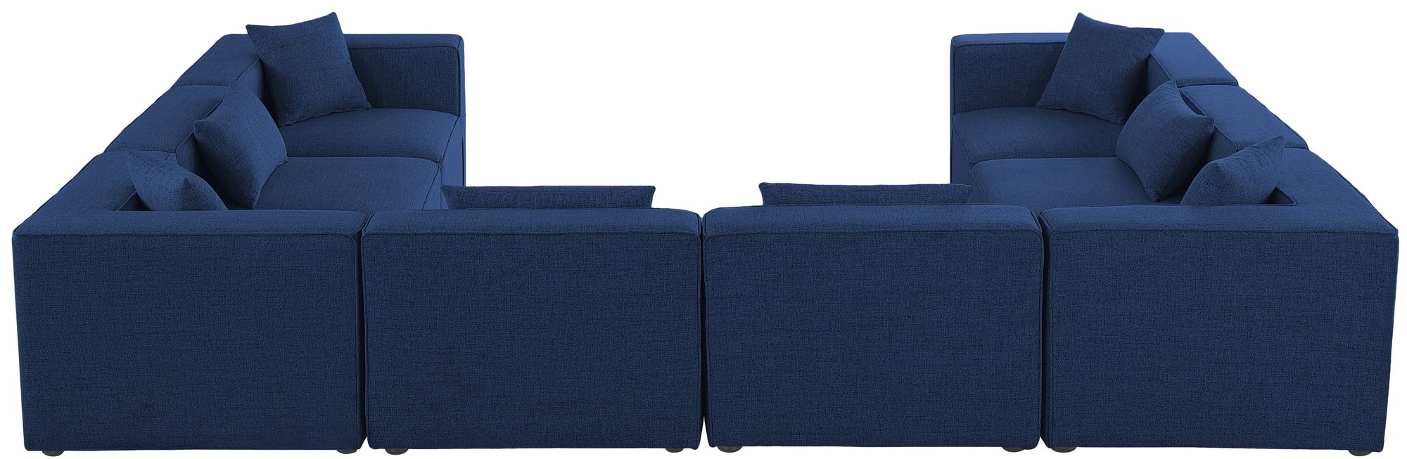 Cube 144" 8-Piece Linen Fabric Modular Sectional