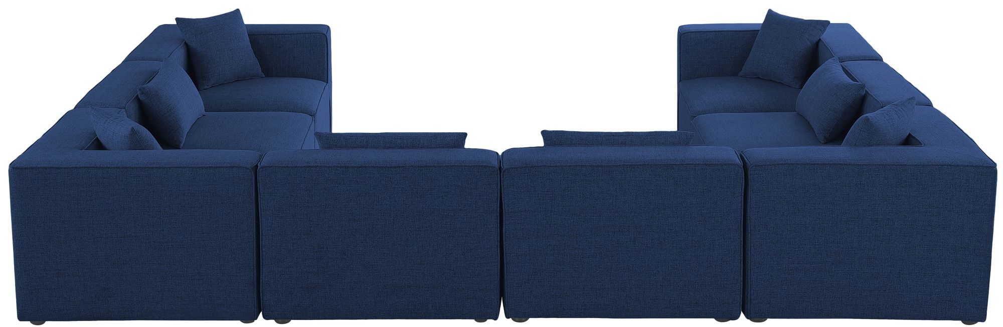 Cube 144" 8-Piece Linen Fabric Modular Sectional