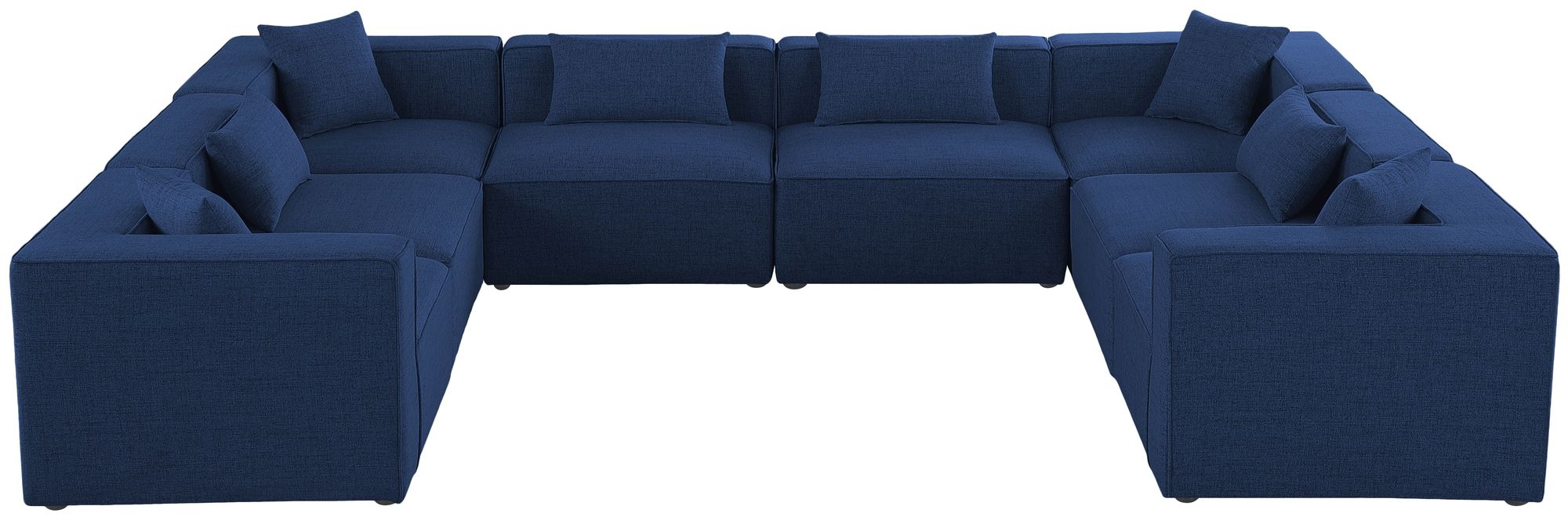 Cube 144" 8-Piece Linen Fabric Modular Sectional