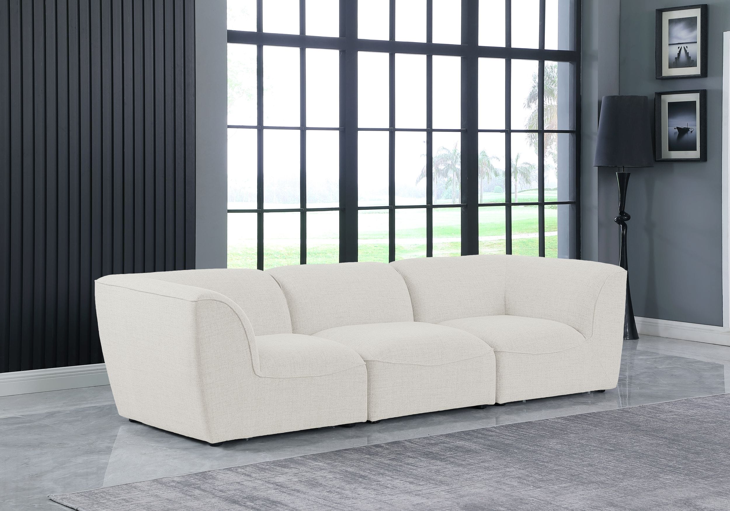 Miramar 109" Linen Modular Sofa