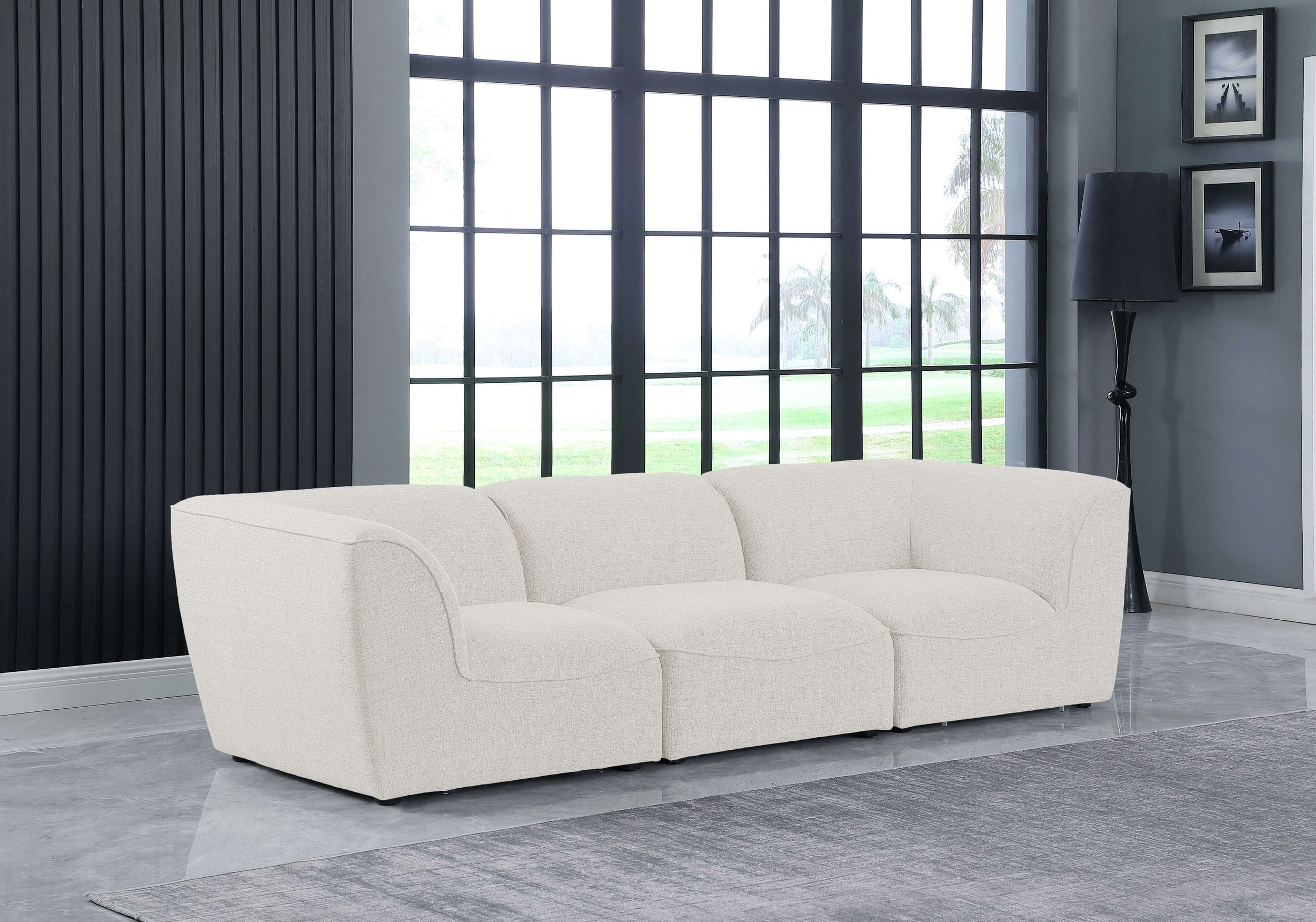 Miramar 109" Linen Modular Sofa