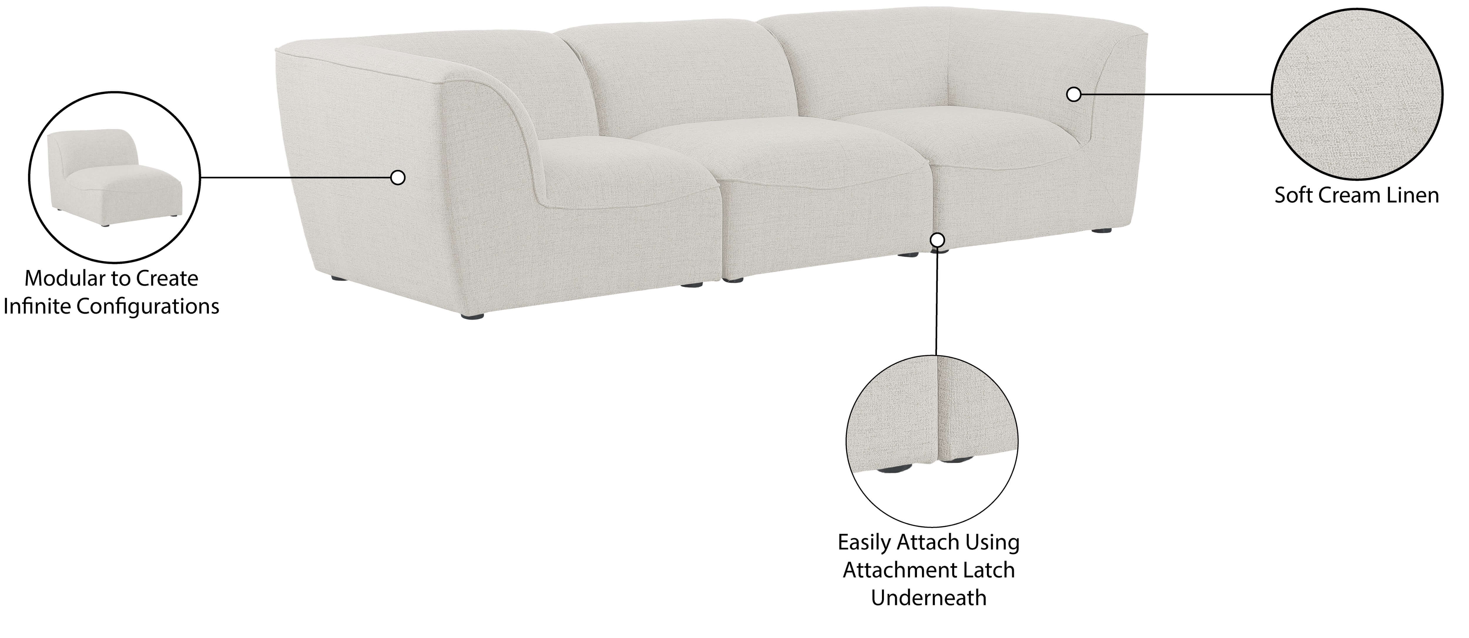 Miramar 109" Linen Modular Sofa
