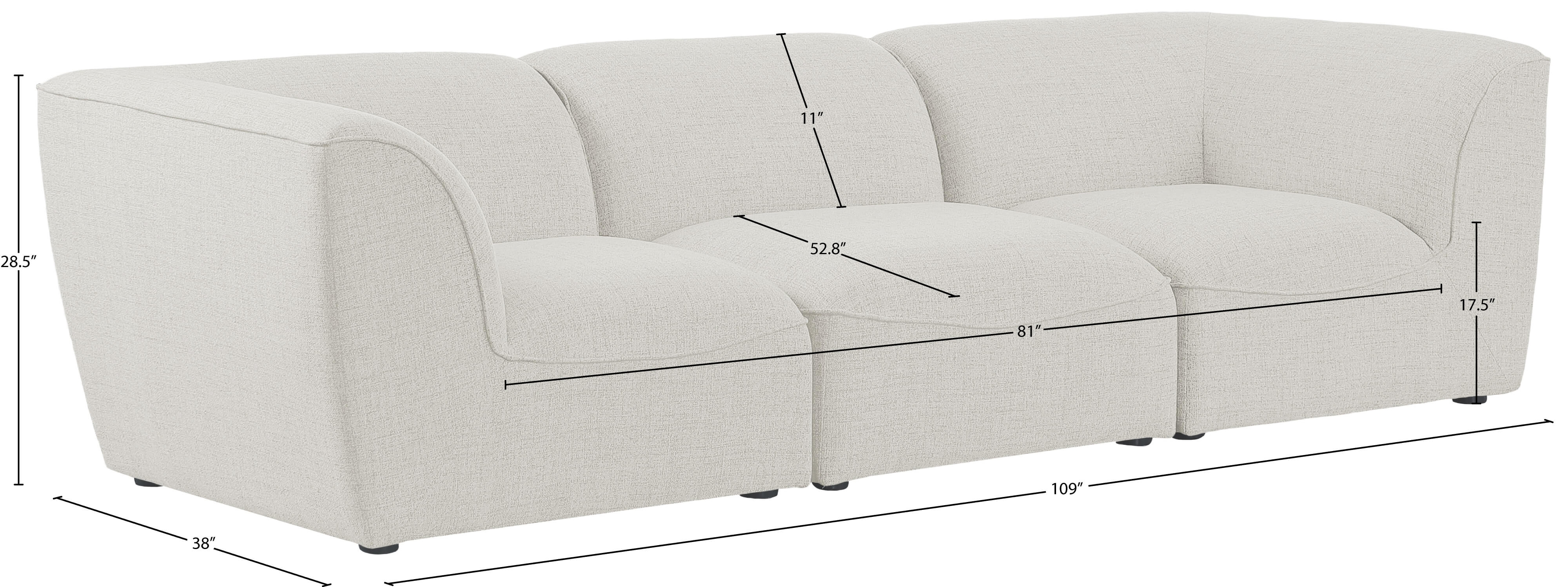 Miramar 109" Linen Modular Sofa