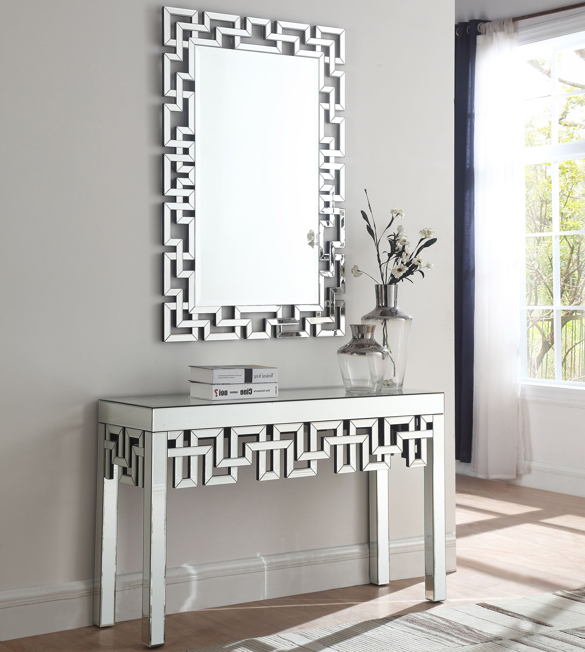 Aria 48" Rectangular Mirrored Console Table