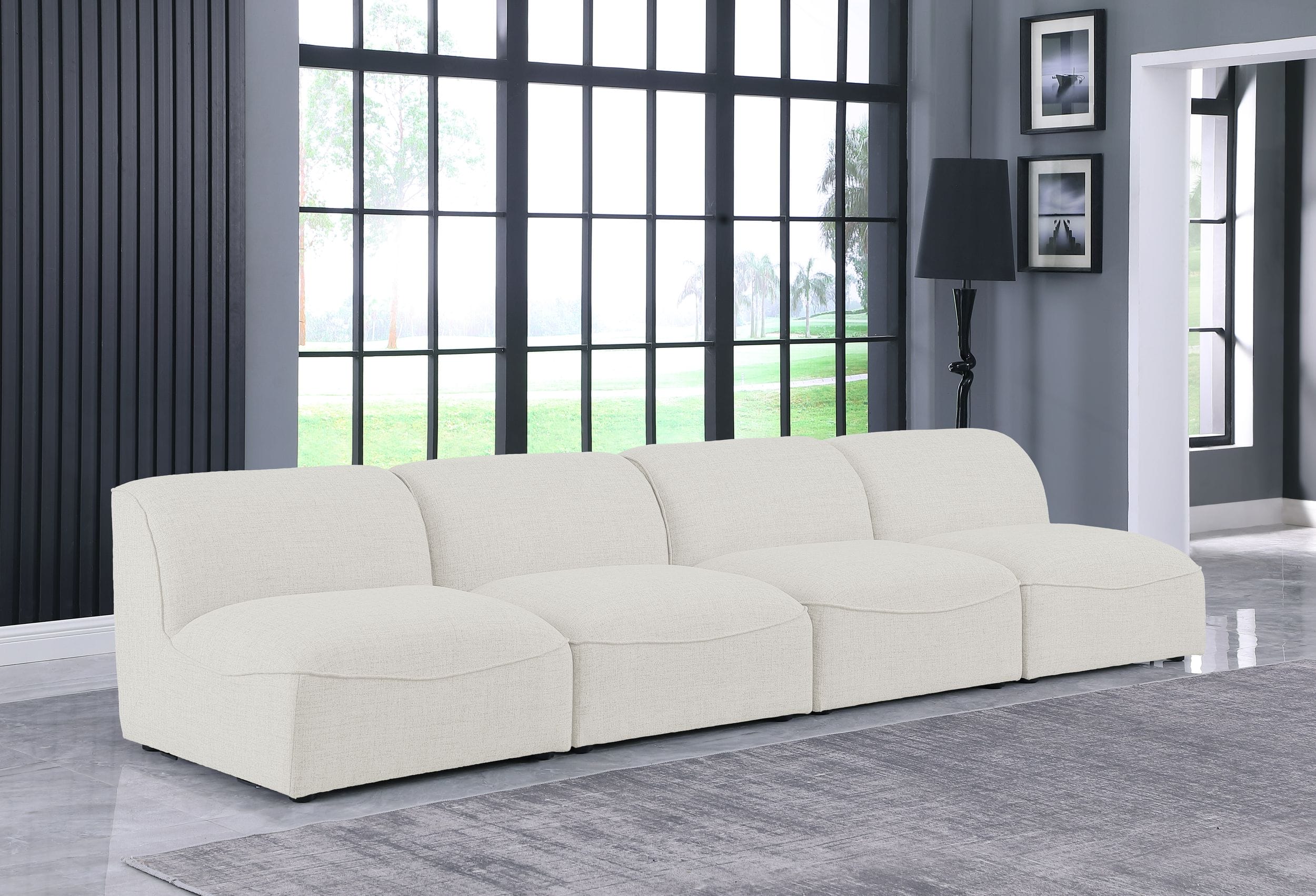 Miramar 132" Linen Modular Sofa