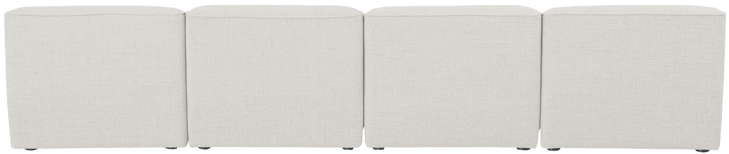 Miramar 132" Linen Modular White Sofa Back