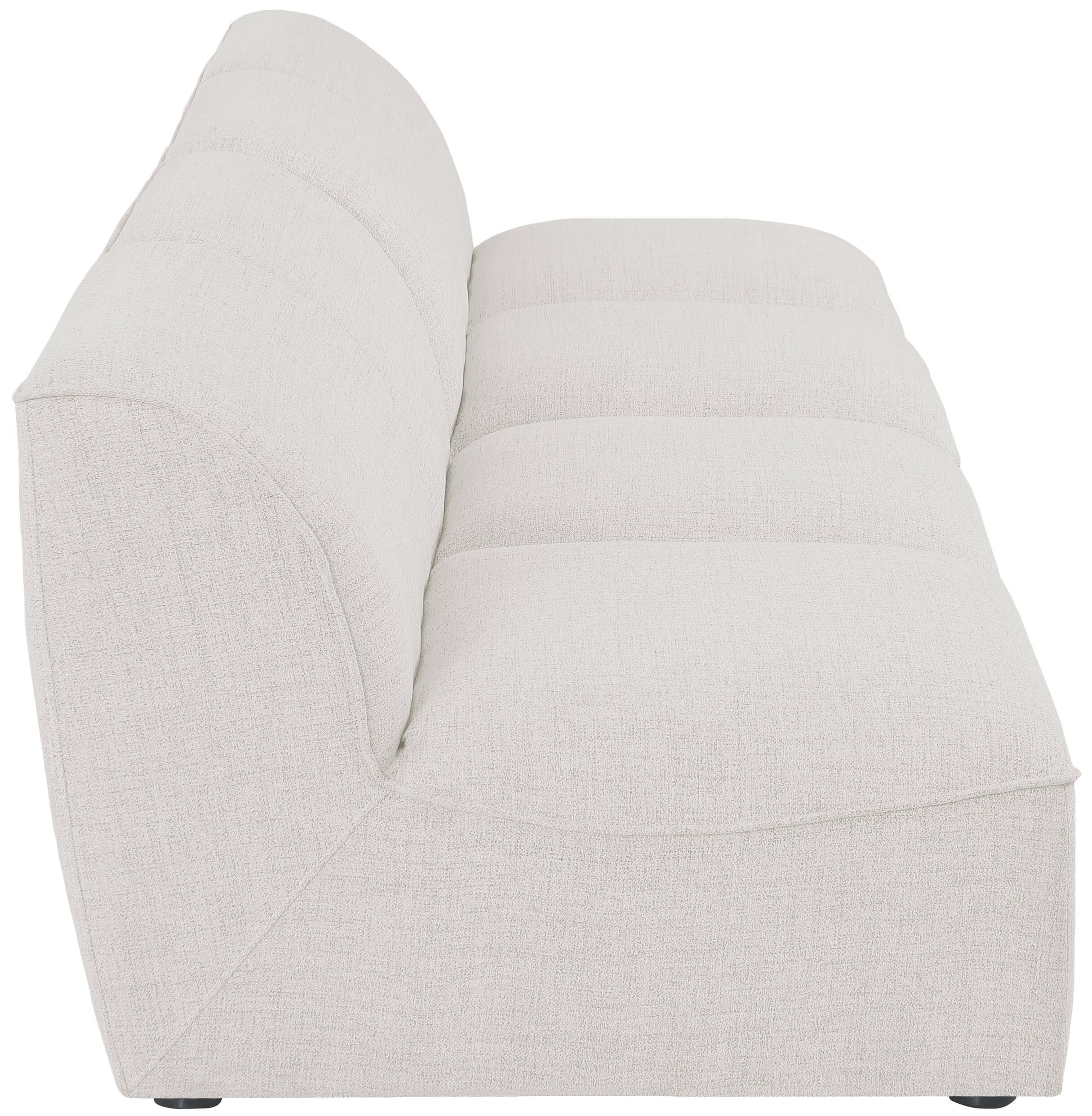 Miramar 132" Linen Modular White Sofa Side