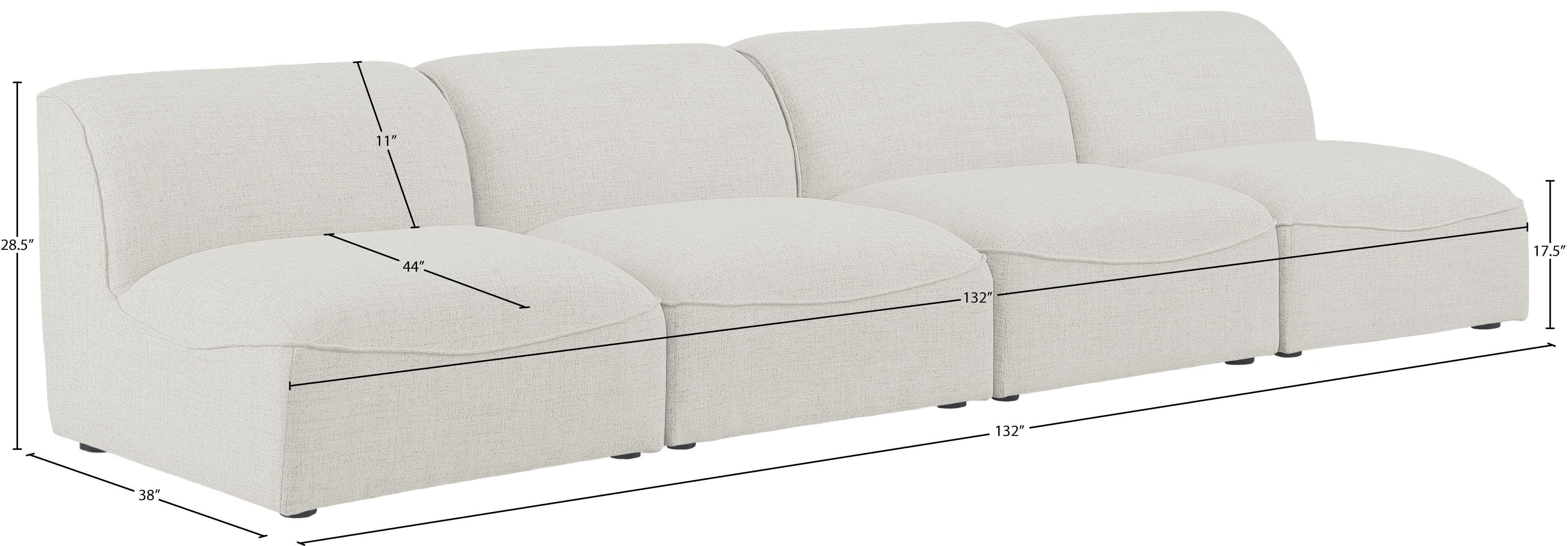 Miramar Modular White Sofa Size Information