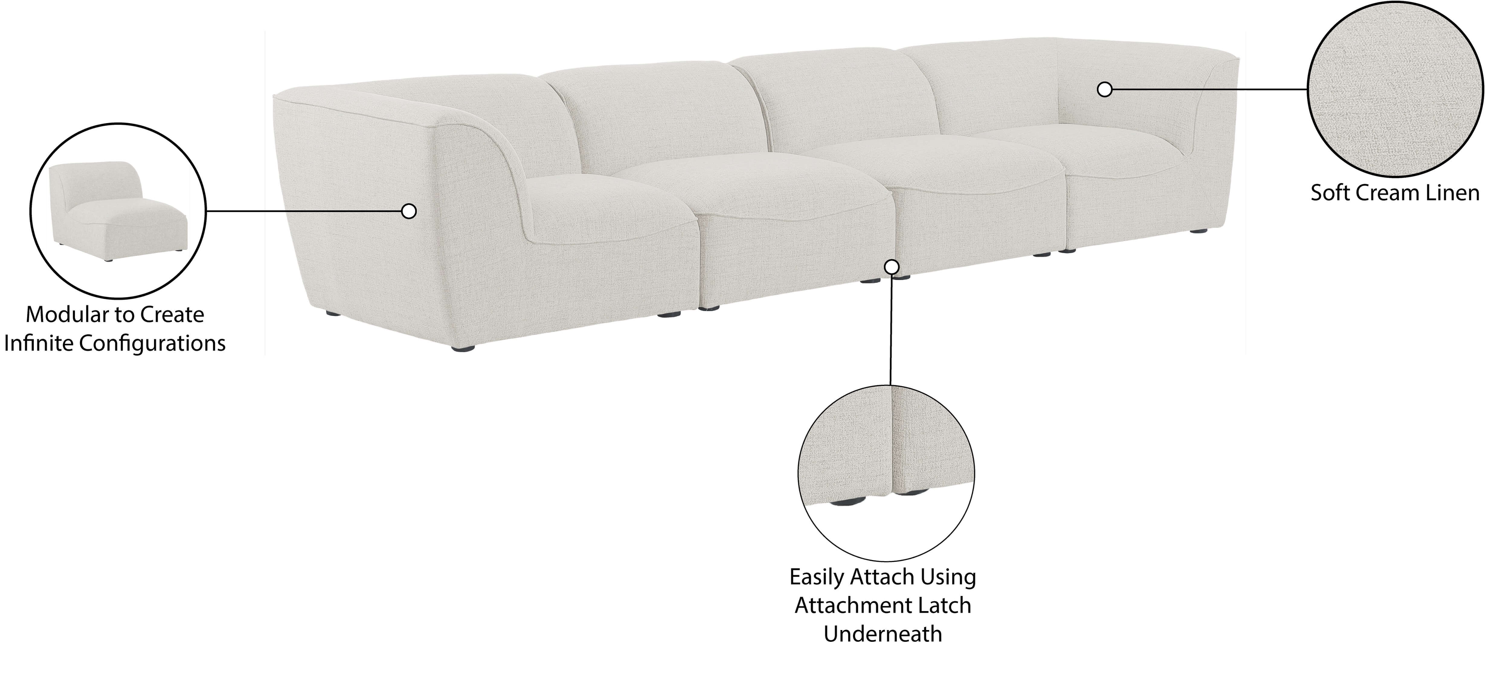 Miramar 142" Linen Modular Sofa
