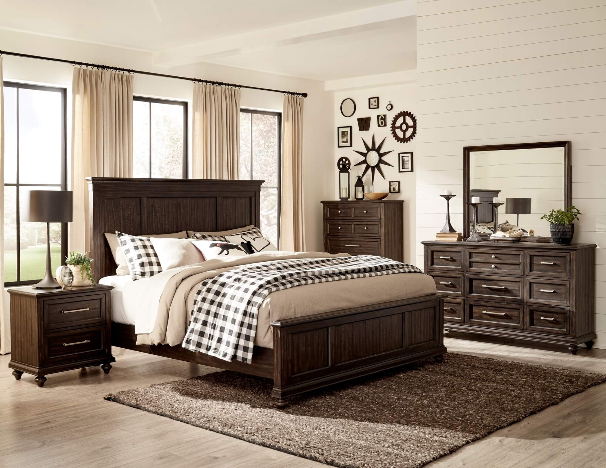 Cardano Wood/Wood Veneer Bed, King Size