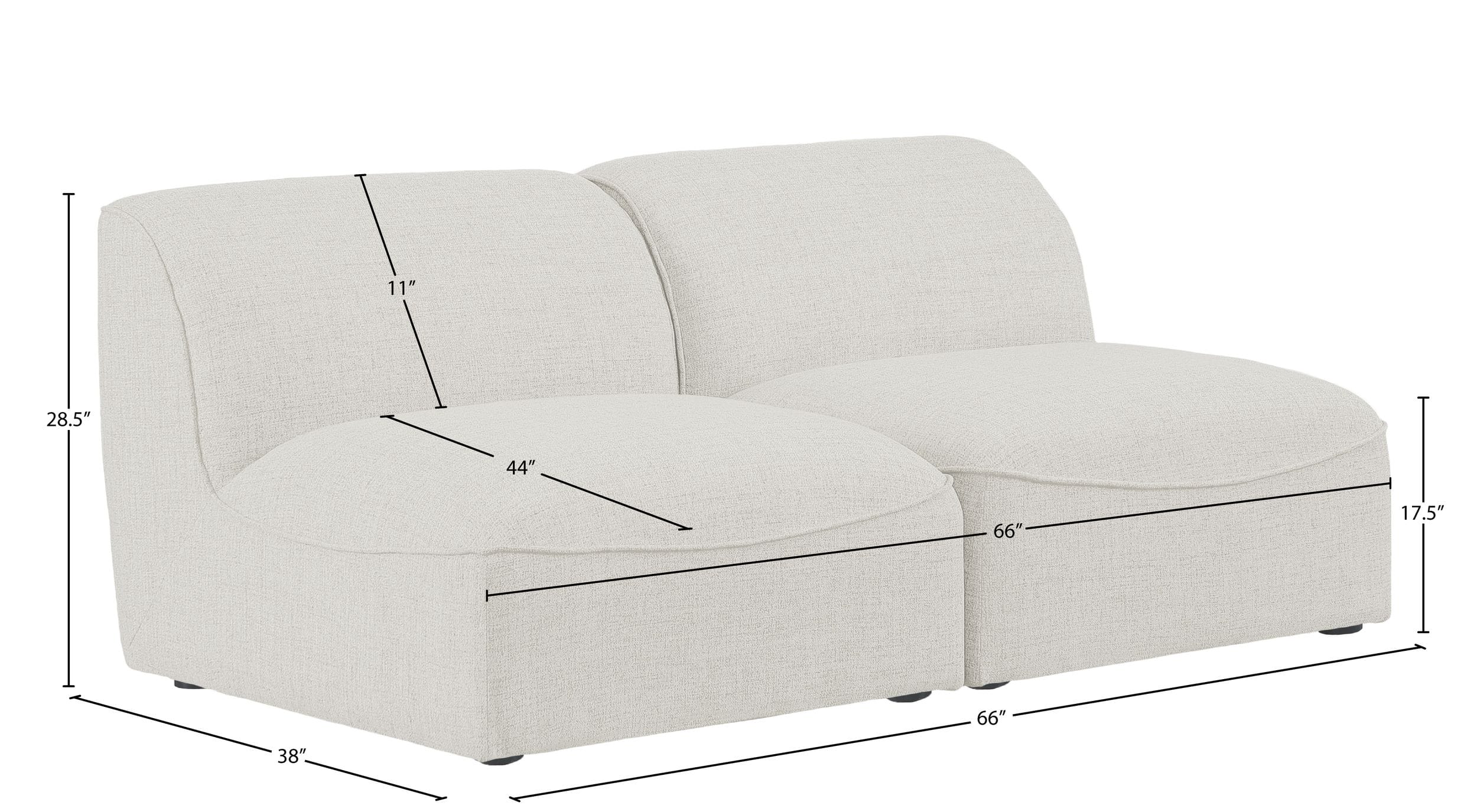 Miramar 66" Linen Modular Sofa