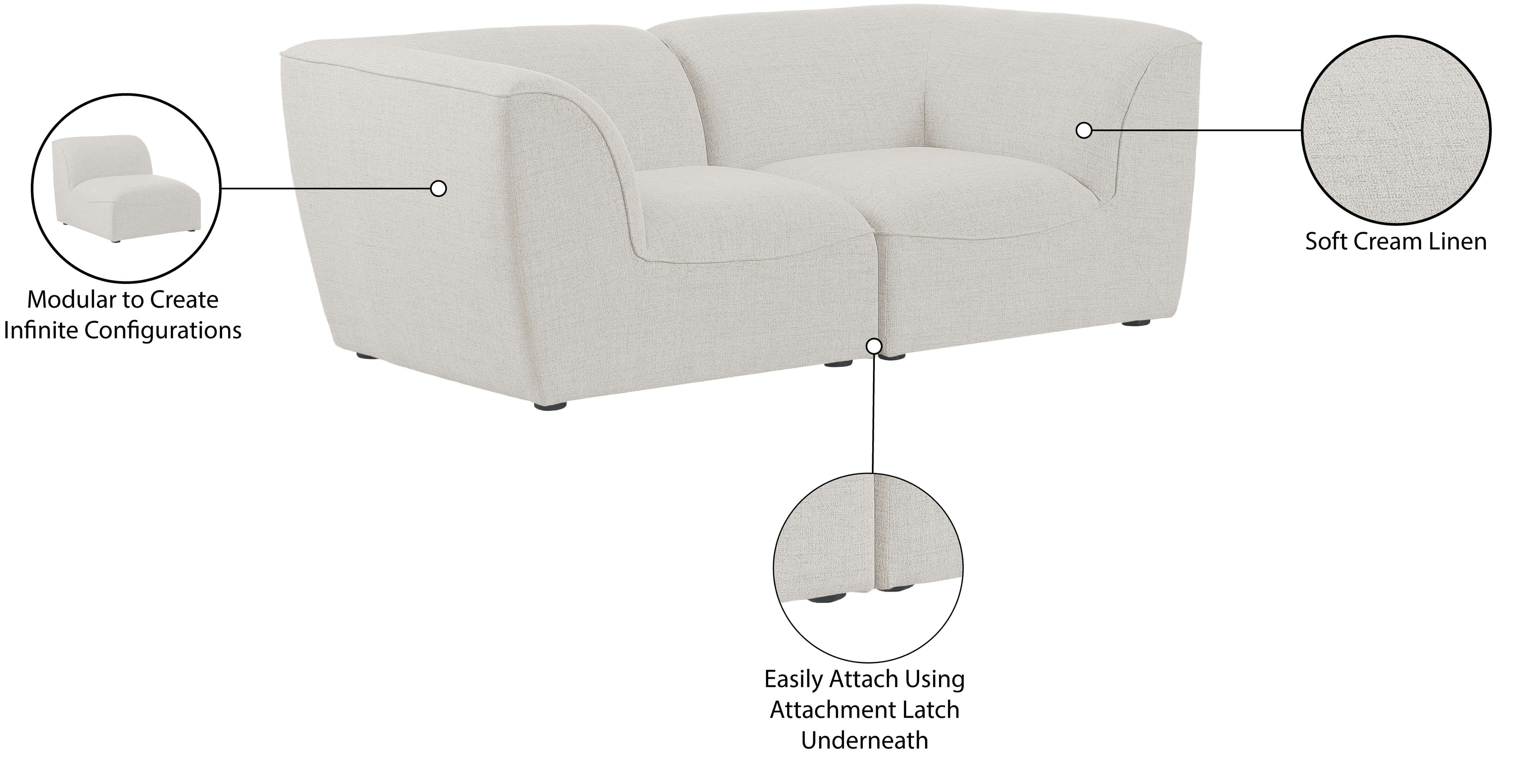 Miramar 76" Linen Modular Sofa