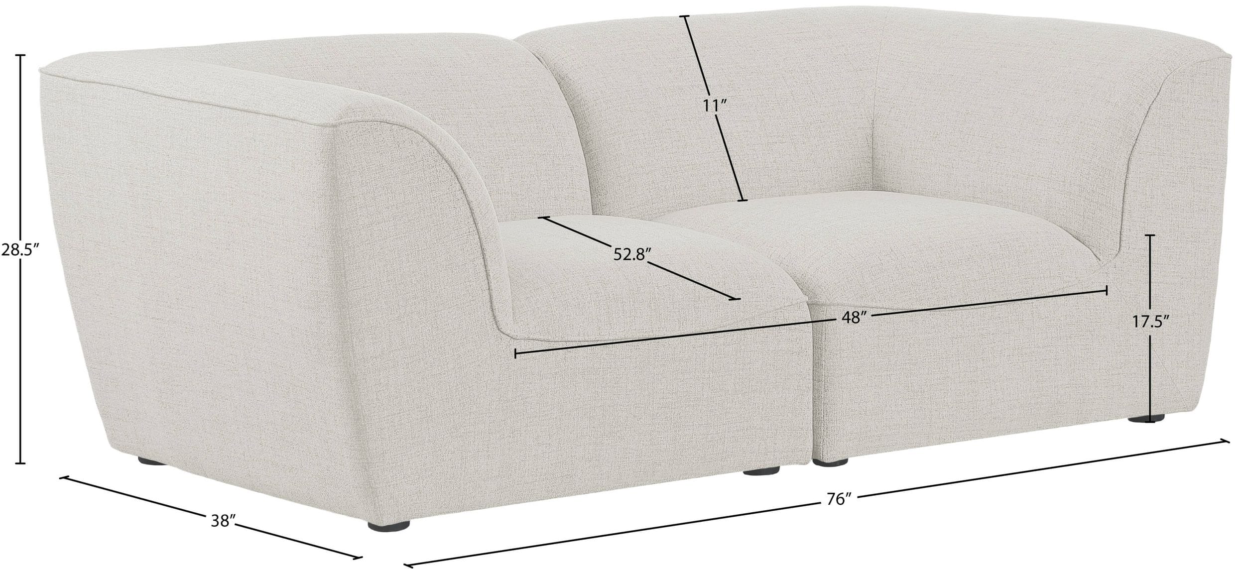 Miramar 76" Linen Modular Sofa