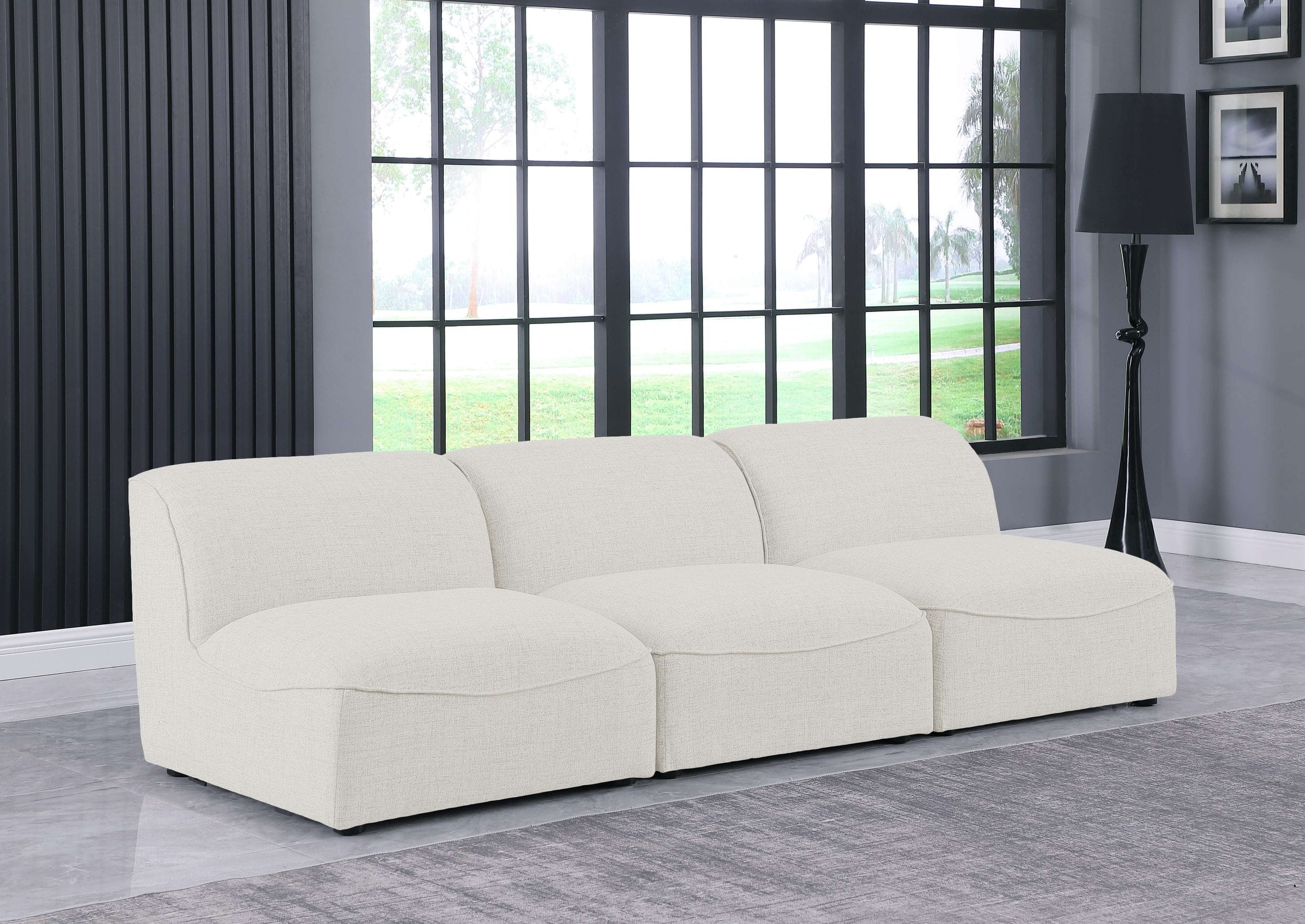 Miramar 99" Linen Modular Sofa