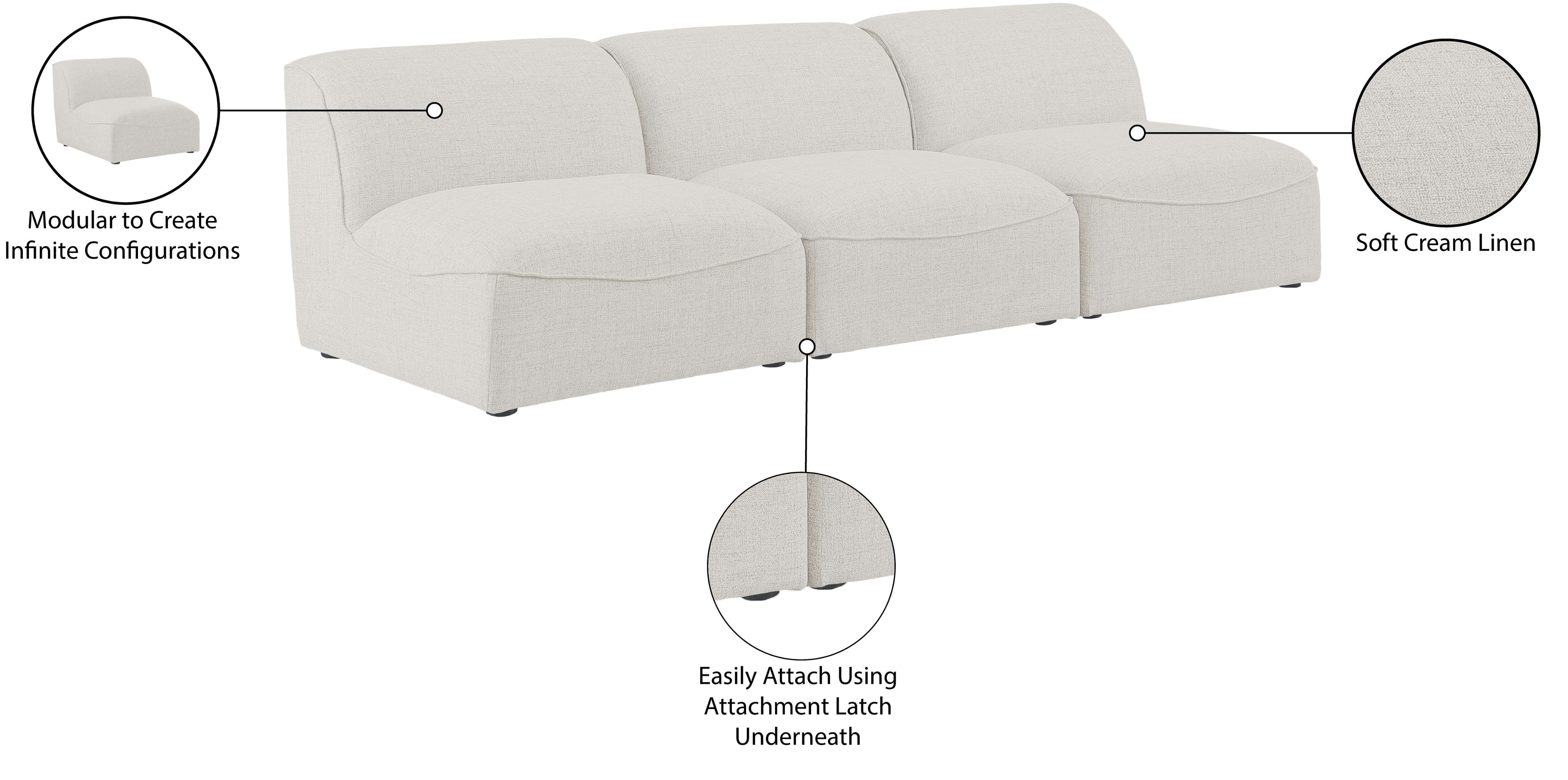 Miramar 99" Linen Modular Sofa