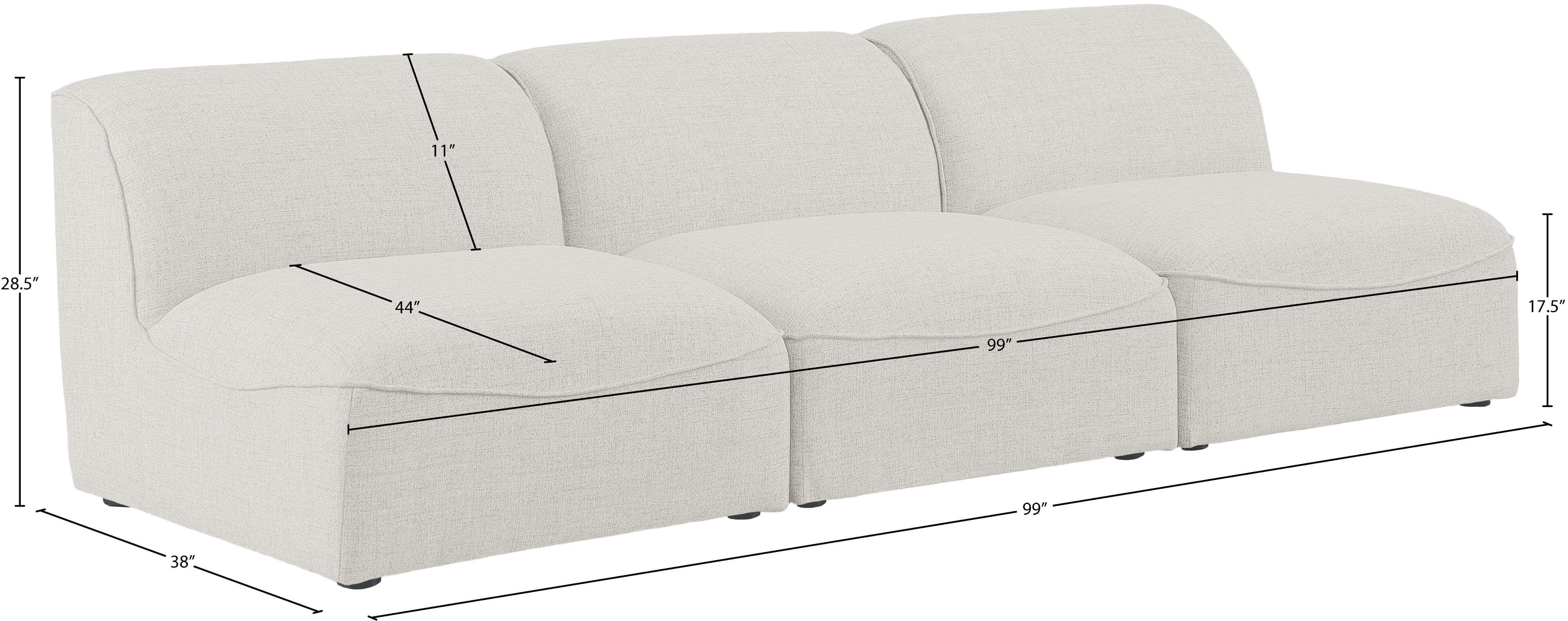 Miramar 99" Linen Modular Sofa