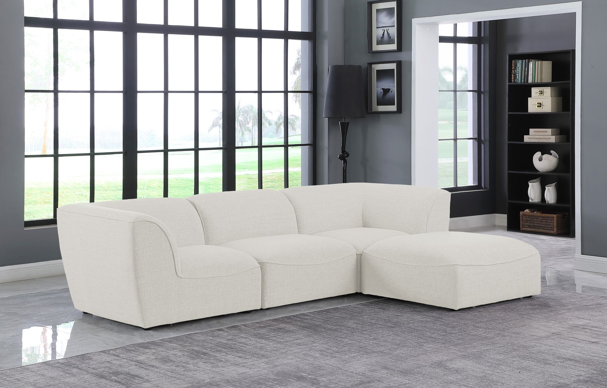 Miramar 109" 4-Piece Linen Fabric Modular Sectional Sofa
