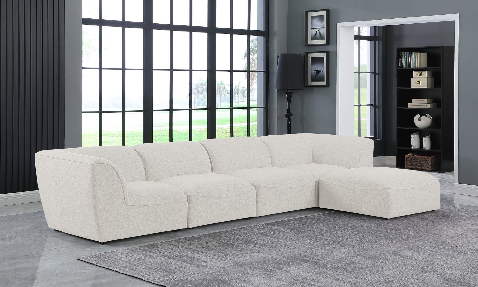 Miramar 142" 5-Piece Linen Fabric Modular Sectional Sofa
