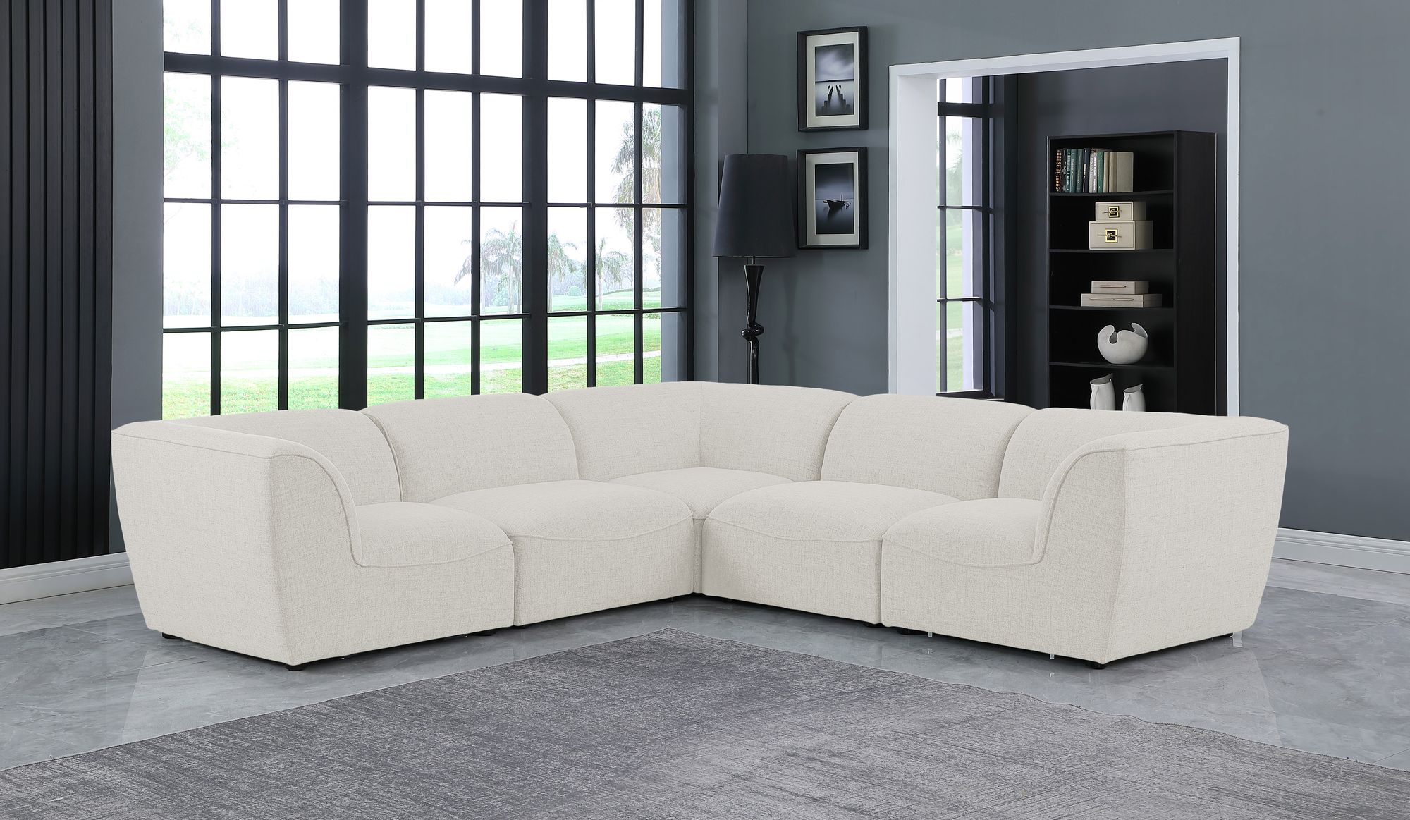 Miramar 109" 5-Piece Linen Modular Sectional