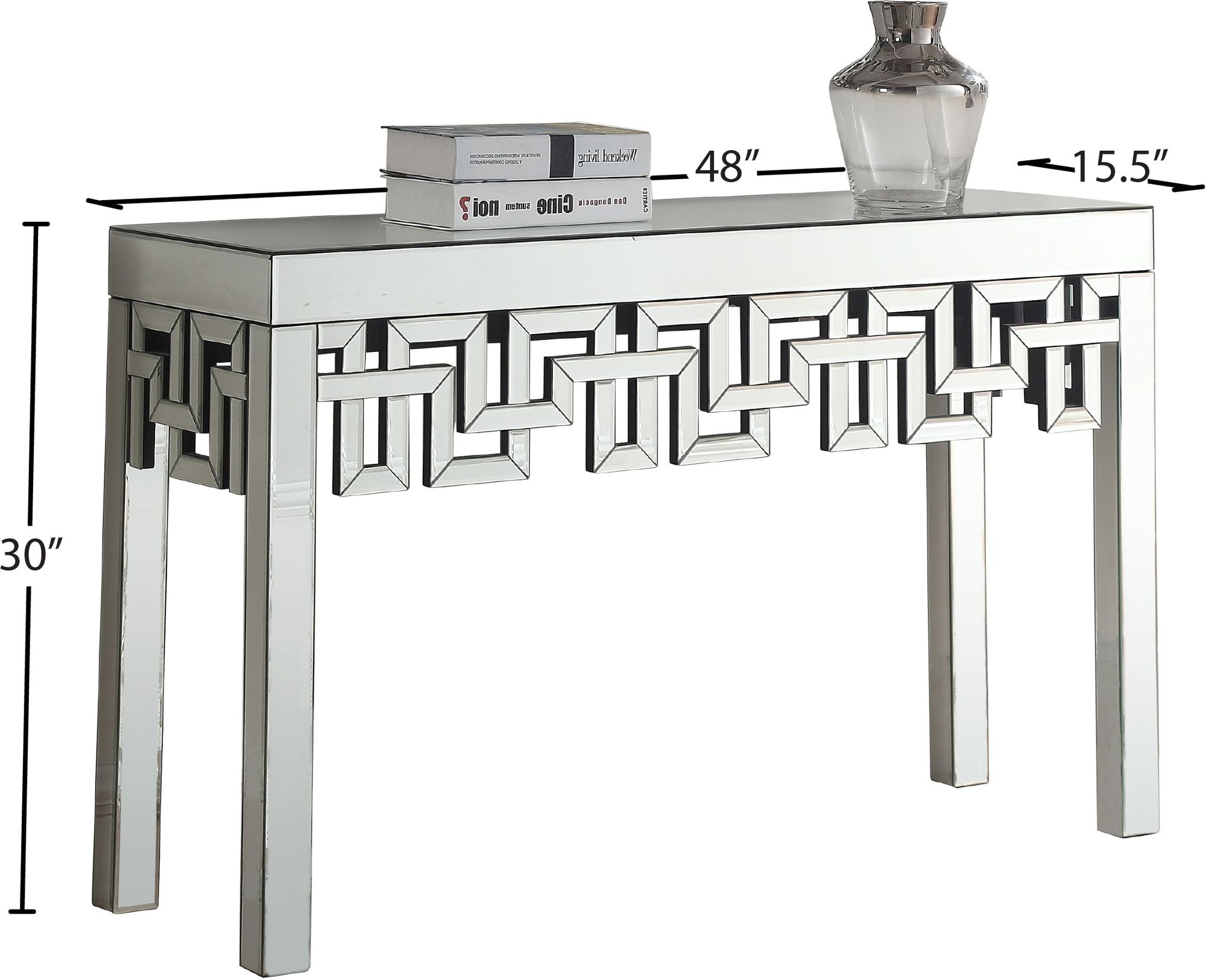 Aria 48" Rectangular Mirrored Console Table