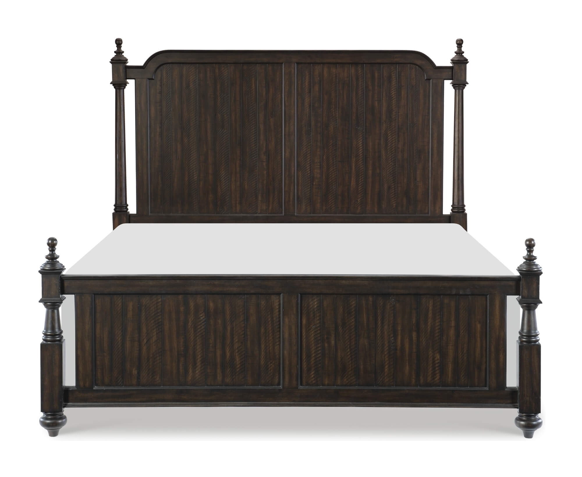 Cardano Wood/Wood Veneer Post Bed, Queen Size
