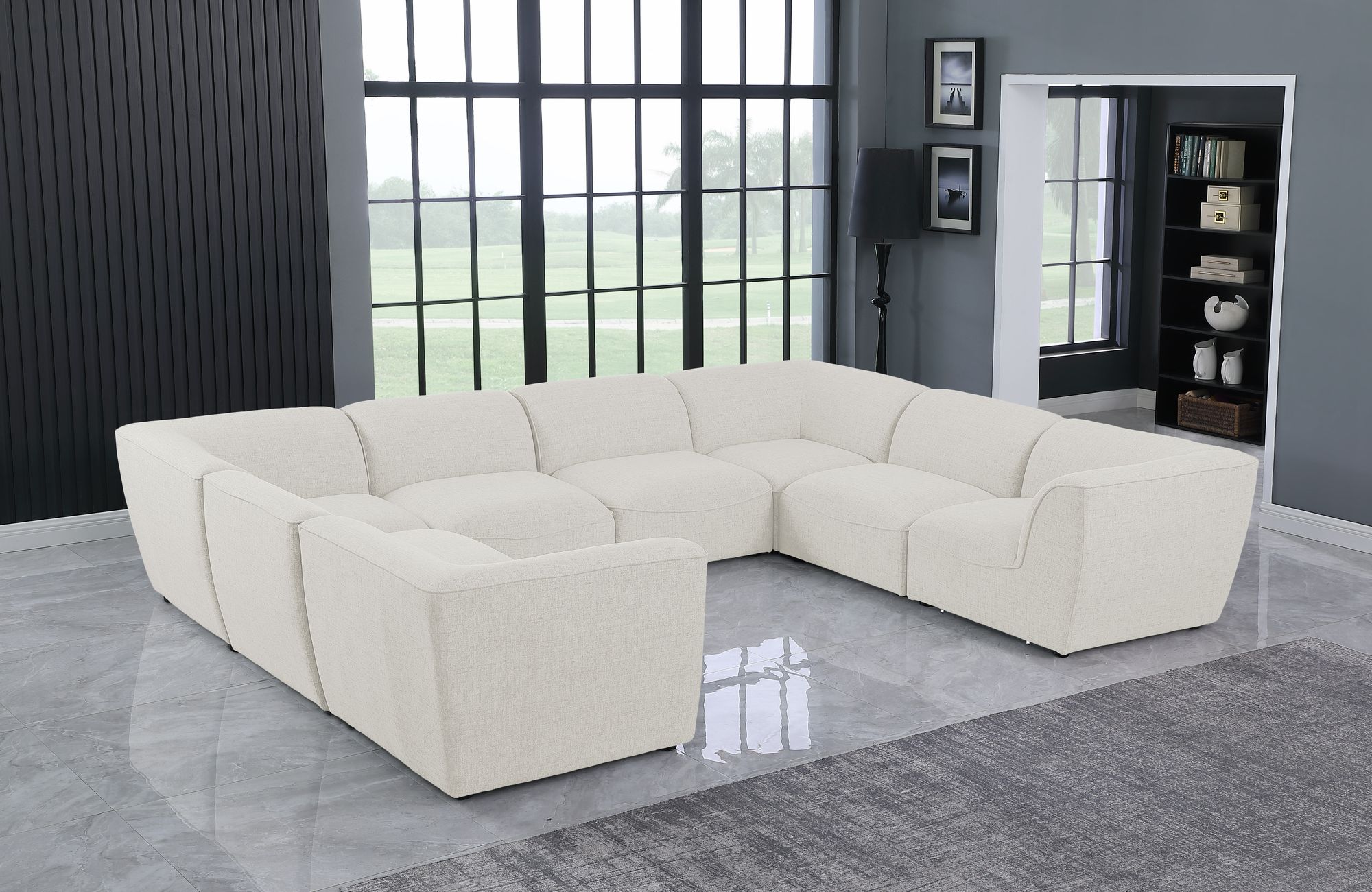 Miramar 142" 8-Piece Linen Modular Sectional