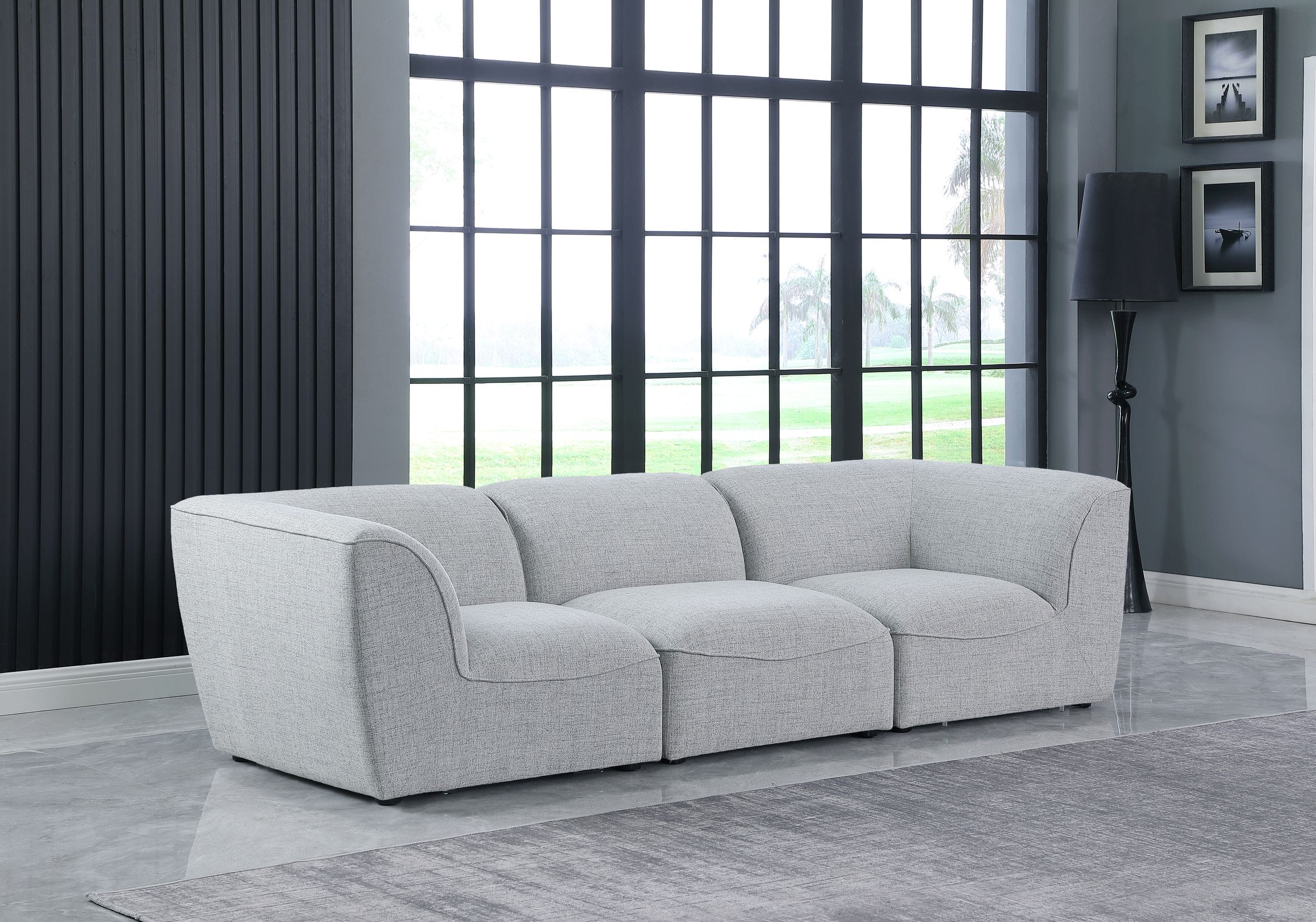 Miramar 109" Linen Modular Sofa