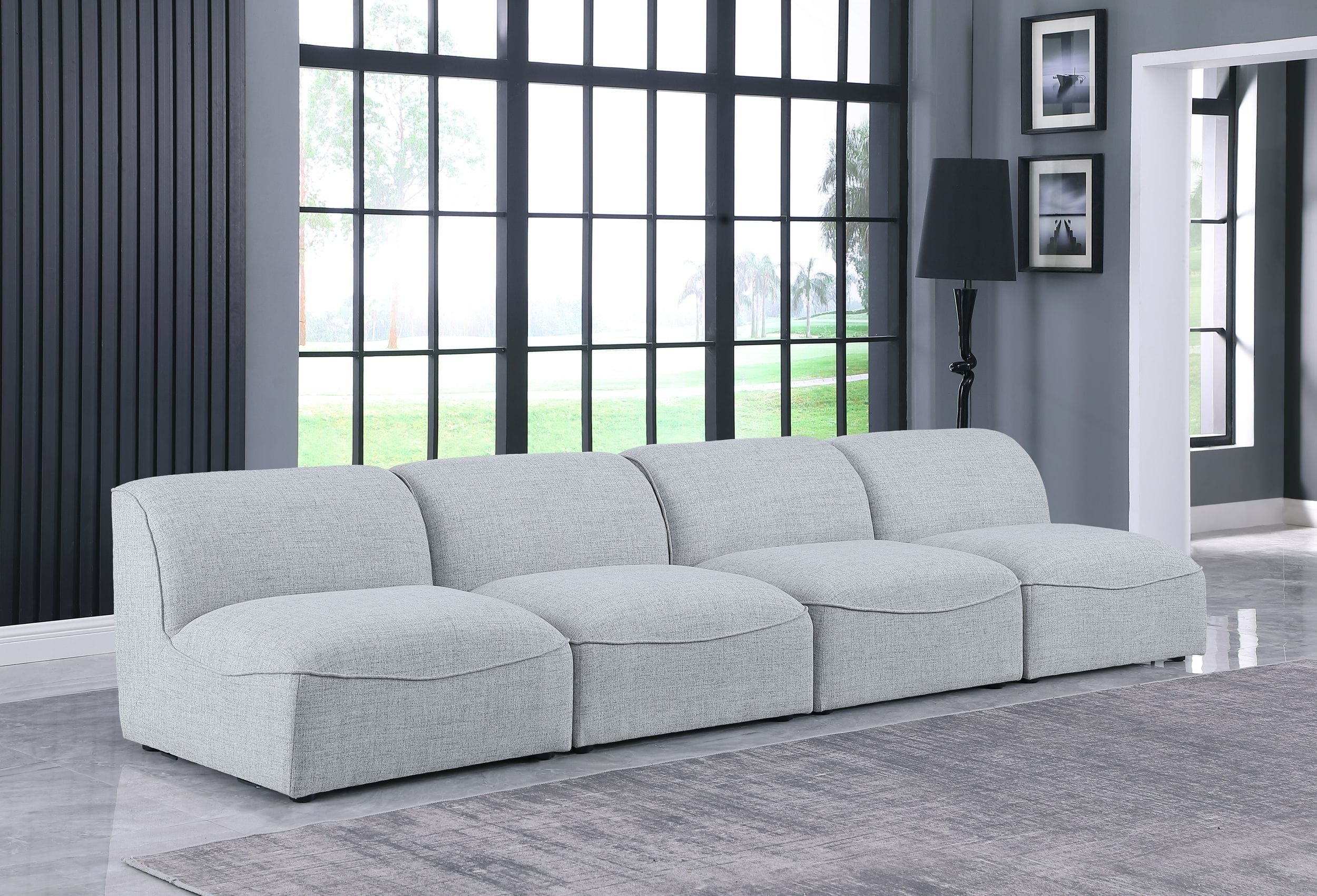 Miramar 132" Linen Modular Sofa